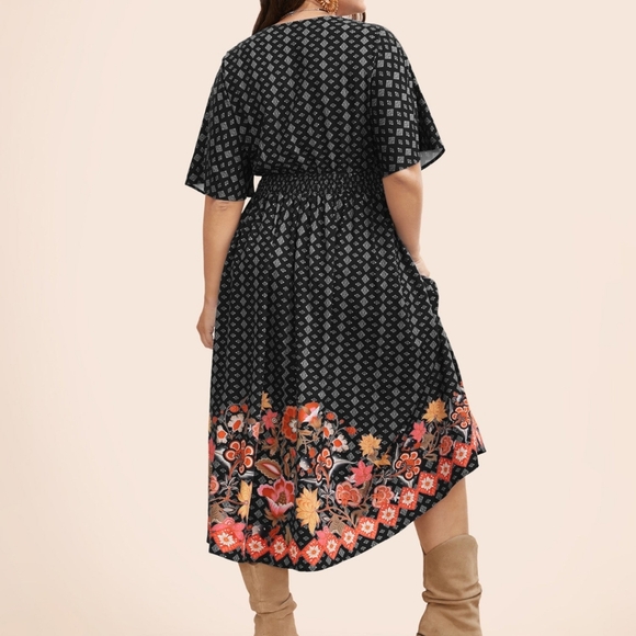 Bloomchic Floral Black Dress Plus Size - Picture 2 of 3